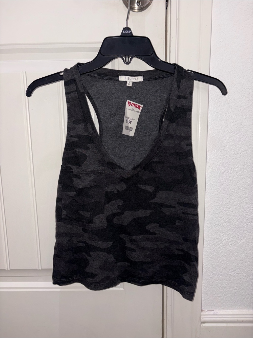 Z Supply Black & Gray Camo V-Neck Tank